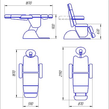 Кресло К-3 (1) Косметологическое (3 мотора)